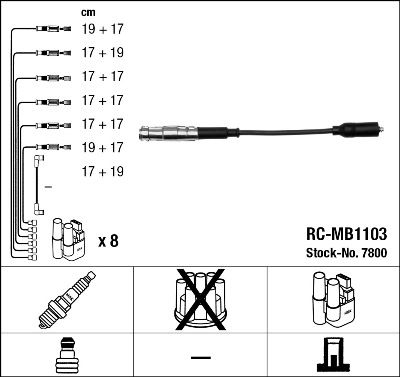 RC-MB1103  NGK Komplet vodova paljenja