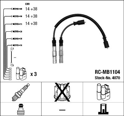RC-MB1104  NGK Komplet vodova paljenja