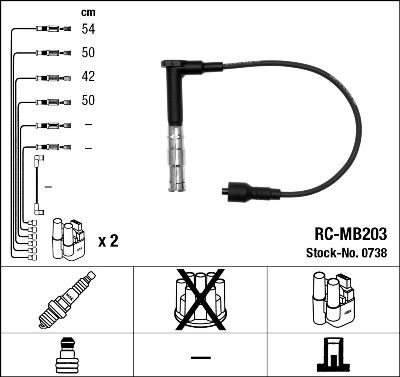 RC-MB203  NGK Komplet vodova paljenja