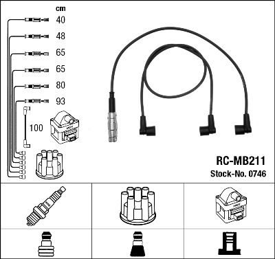 RC-MB211  NGK Komplet vodova paljenja