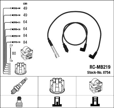 RC-MB219  NGK Komplet vodova paljenja