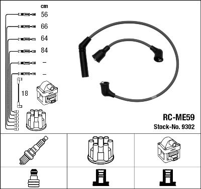 RC-ME59  NGK Komplet vodova paljenja