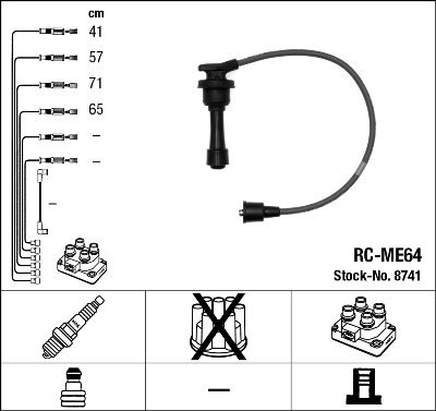 RC-ME64  NGK Komplet vodova paljenja