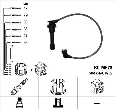 RC-ME78  NGK Komplet vodova paljenja