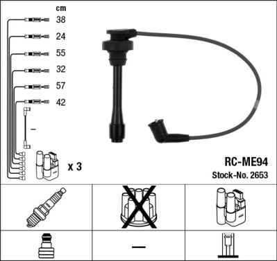 RC-ME94  NGK Komplet vodova paljenja