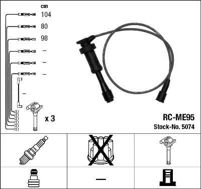 RC-ME95  NGK Komplet vodova paljenja