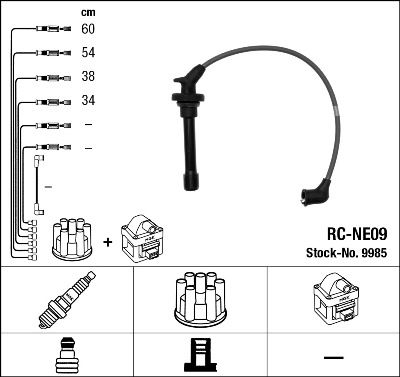 RC-NE09  NGK Komplet vodova paljenja