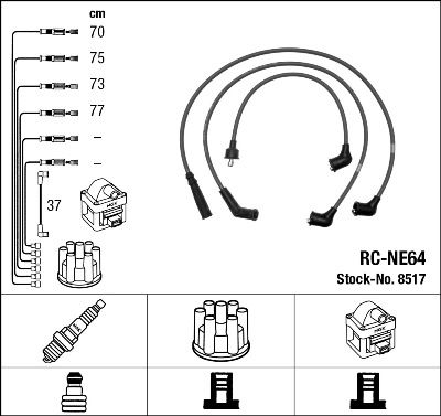 RC-NE64  NGK Komplet vodova paljenja