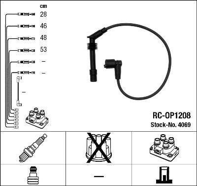 RC-OP1208  NGK Komplet vodova paljenja