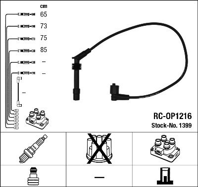 RC-OP1216  NGK Komplet vodova paljenja