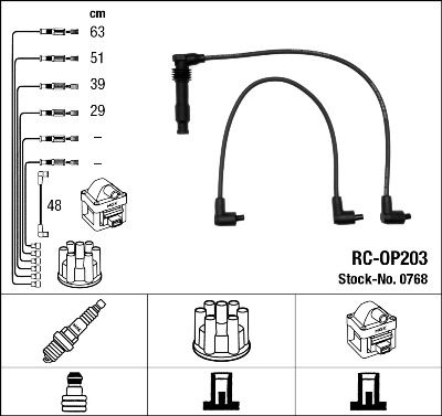 RC-OP203  NGK Komplet vodova paljenja