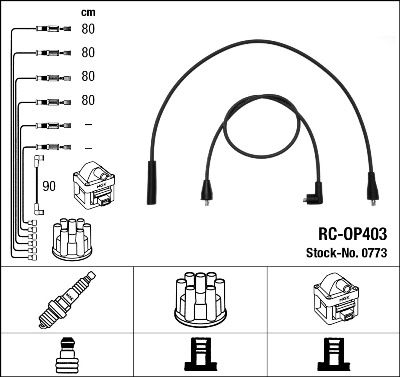 RC-OP403  NGK Komplet vodova paljenja