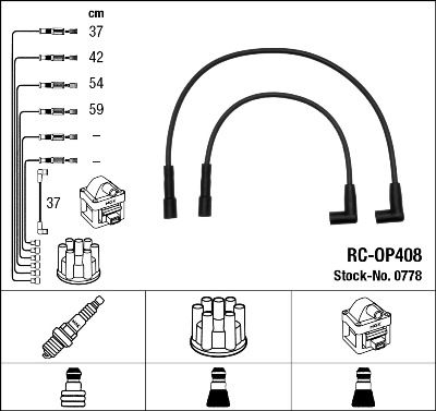 RC-OP408  NGK Komplet vodova paljenja