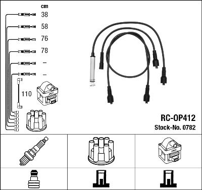 RC-OP412  NGK Komplet vodova paljenja