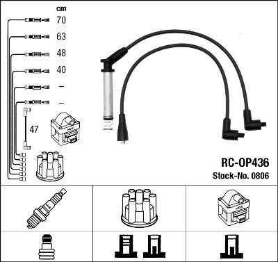 RC-OP436  NGK Komplet vodova paljenja