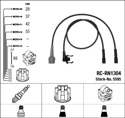 RC-RN1304  NGK Komplet vodova paljenja
