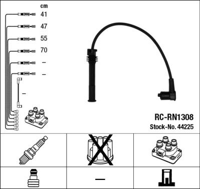 RC-RN1308  NGK Komplet vodova paljenja