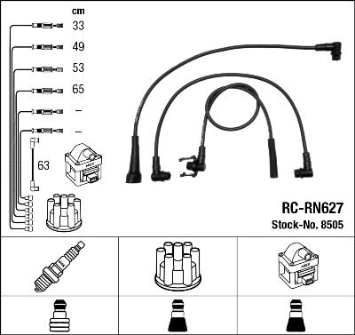 RC-RN627  NGK Komplet vodova paljenja