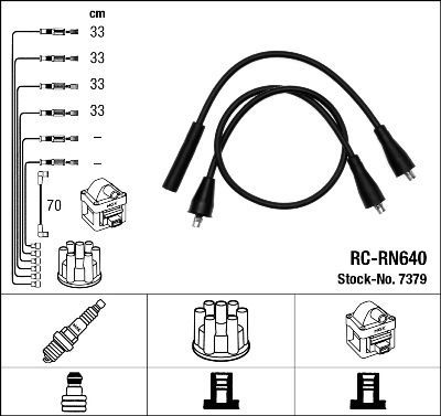 RC-RN640  NGK Komplet vodova paljenja