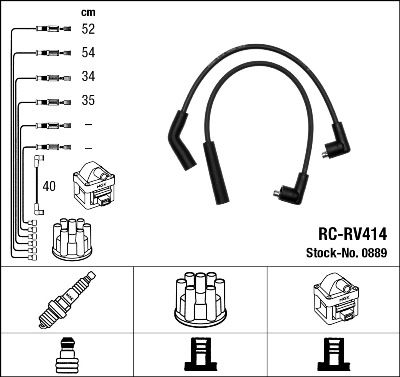 RC-RV414  NGK Komplet vodova paljenja