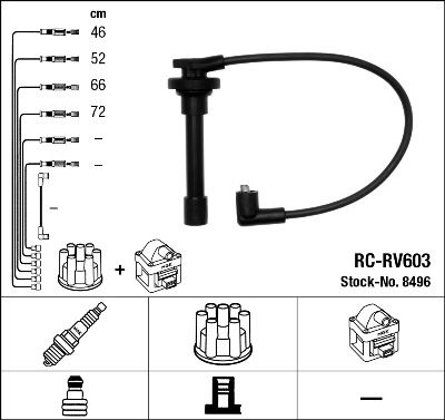 RC-RV603  NGK Komplet vodova paljenja