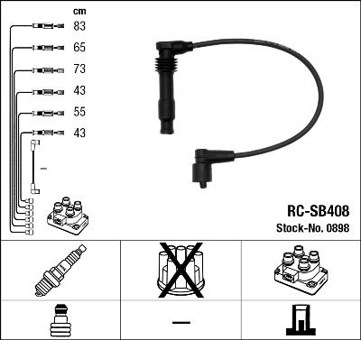 RC-SB408  NGK Komplet vodova paljenja