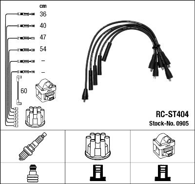 RC-ST404  NGK Komplet vodova paljenja