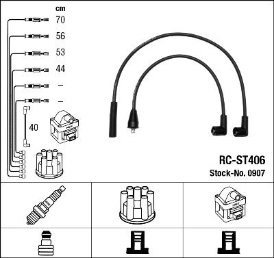 RC-ST406  NGK Komplet vodova paljenja