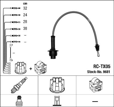RC-TX05  NGK Komplet vodova paljenja