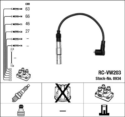 RC-VW203  NGK Komplet vodova paljenja