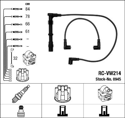 RC-VW214  NGK Komplet vodova paljenja