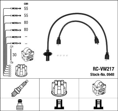 RC-VW217  NGK Komplet vodova paljenja