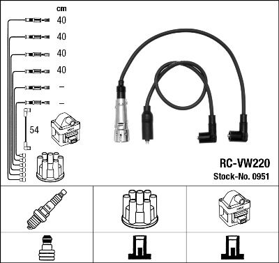 RC-VW220  NGK Komplet vodova paljenja