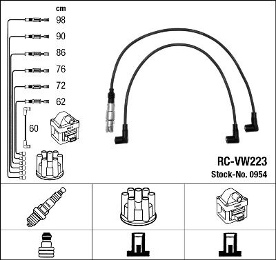 RC-VW223  NGK Komplet vodova paljenja