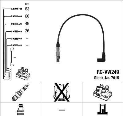 RC-VW249  NGK Komplet vodova paljenja