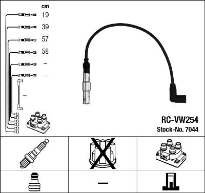 RC-VW254  NGK Komplet vodova paljenja