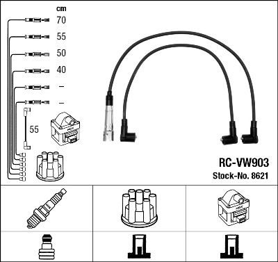 RC-VW903  NGK Komplet vodova paljenja