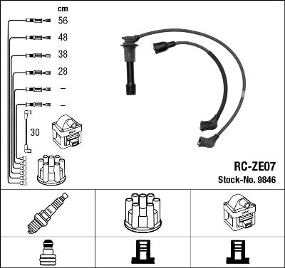 RC-ZE07  NGK Komplet vodova paljenja