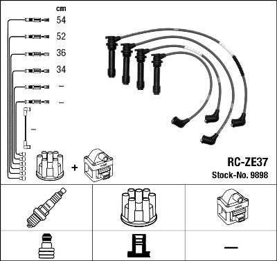 RC-ZE37  NGK Komplet vodova paljenja