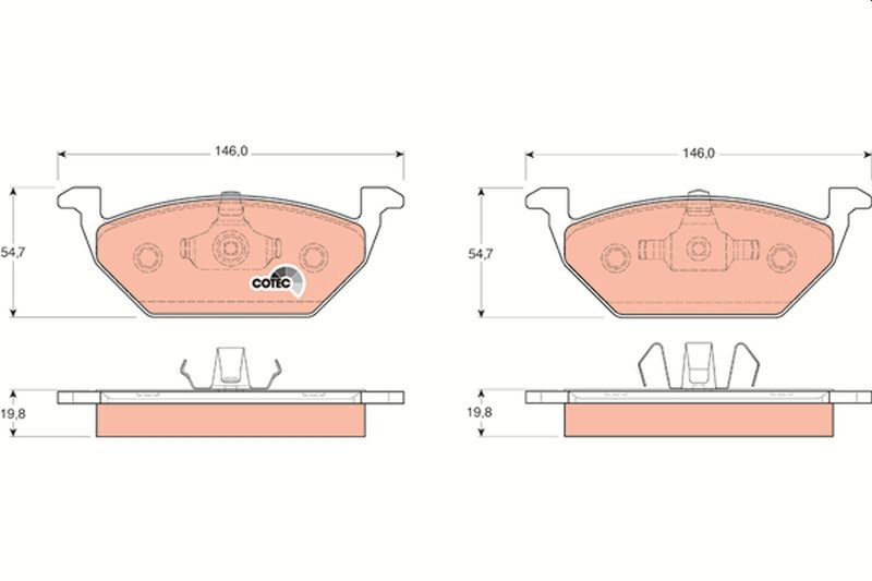 TRW Komplet kočionih obloga, disk-kočnica