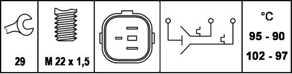 HELLA Temperaturna sklopka, ventilator hladnjaka