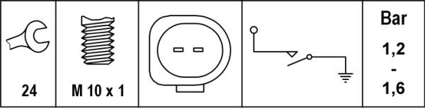 HELLA Prekidač tlaka ulja