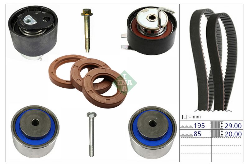 INA Komplet klinastih orebrenih remena