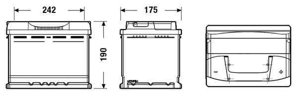 Exide akumulator 62Ah D+ 242x175x190 (540A)