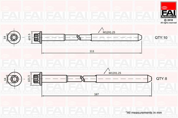 FAI AutoParts Vijci glave - garnitura