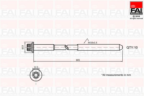 FAI AutoParts Komplet vijaka cilindarske glave