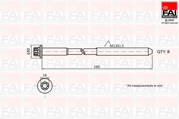 FAI AutoParts Komplet vijaka cilindarske glave