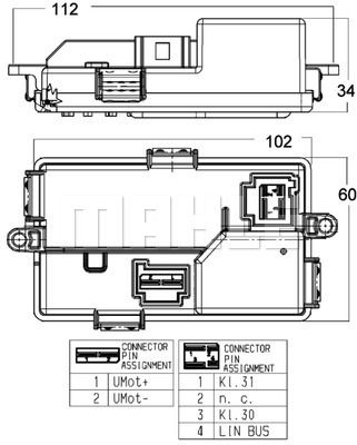 MAHLE Regulator, ventilator unutarnjeg prostora