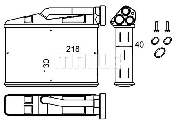MAHLE Izmjenjivač topline, grijanje unutrašnjeg prostora