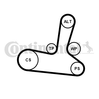 CONTITECH Komplet klinastih orebrenih remena